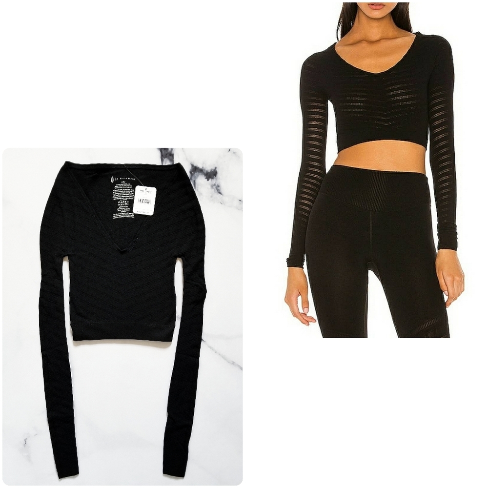 FP Movement by Free People Black Long Sleeve Top
